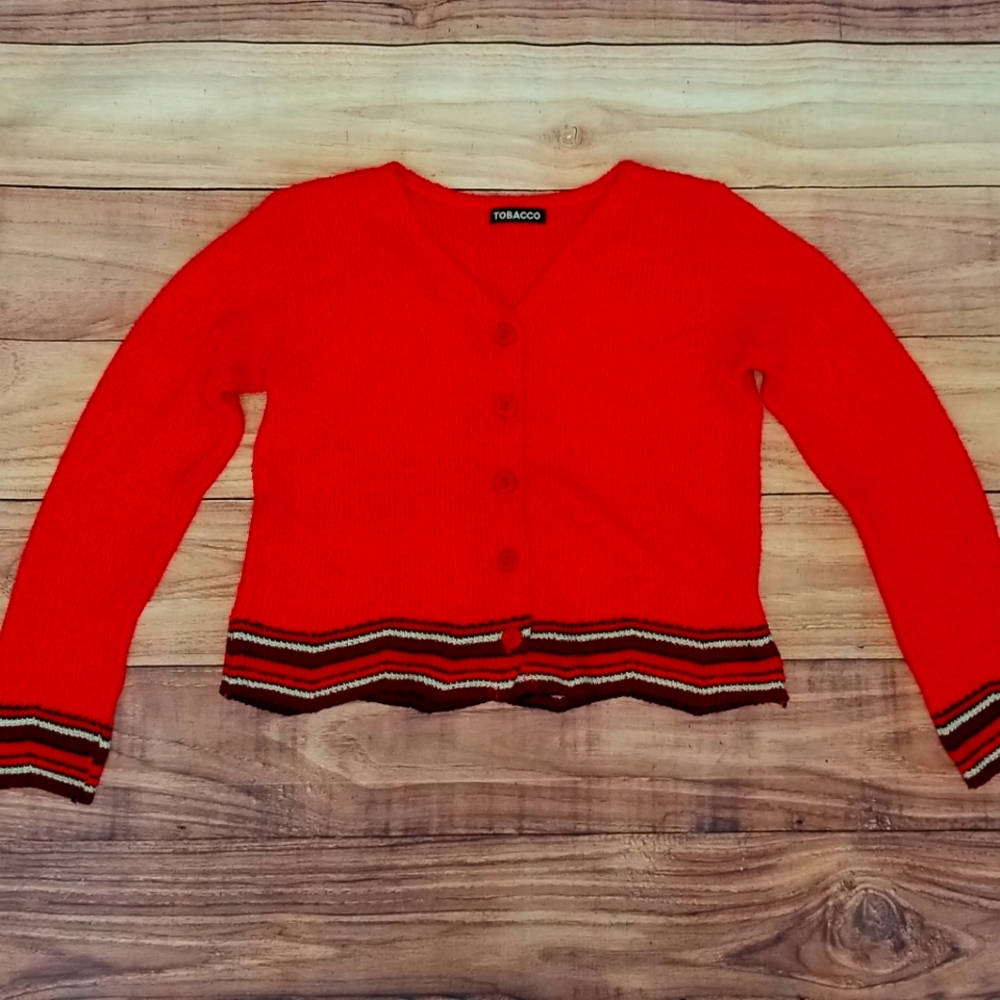 Red Tobacco Cardigan Size Small